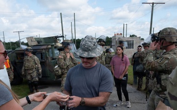 Practicing crisis crowd control and supply distribution at Patriot 26