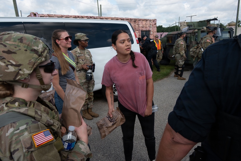 Practicing crisis crowd control and supply distribution at Patriot 26