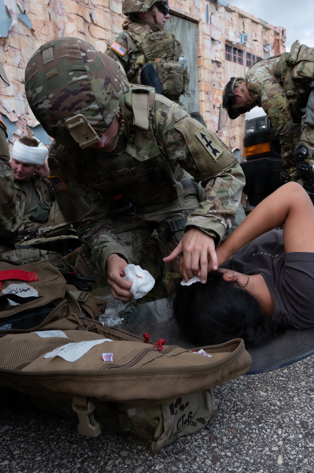 Practicing crisis crowd control and supply distribution at Patriot 26