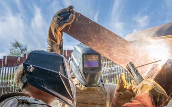 Forging Ahead: JTF-SB Marines weld and emplace fortifications along the southern border