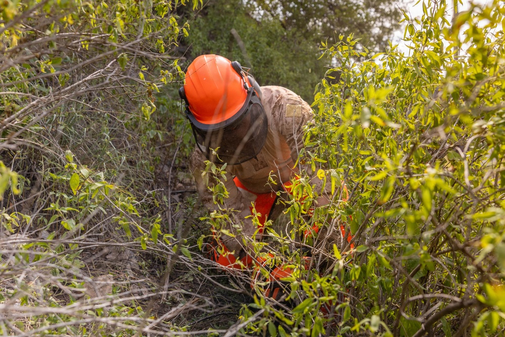 Forging Ahead: JTF-SB Marines weld and emplace fortifications along the southern border
