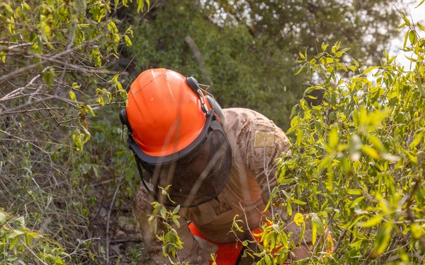 Forging Ahead: JTF-SB Marines weld and emplace fortifications along the southern border
