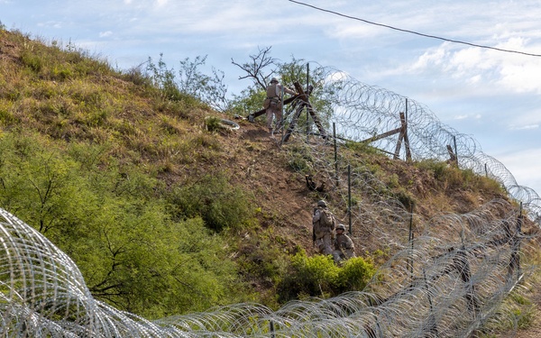 Forging Ahead: JTF-SB Marines weld and emplace fortifications along the southern border