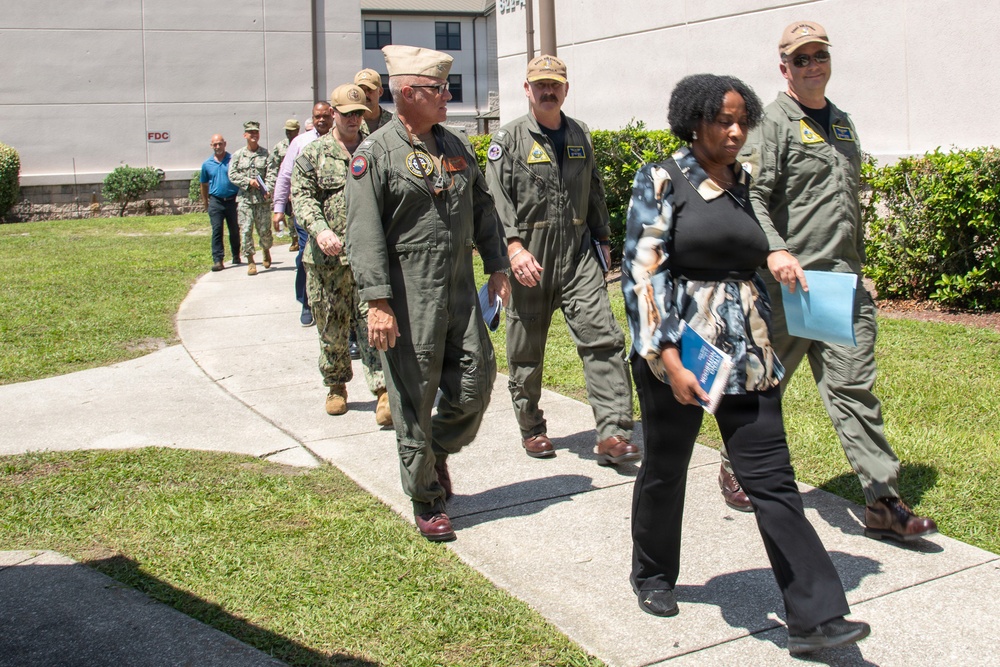Naval Air Station Jacksonville hosted Commander, Navy Region Southeast Capt. Jeff Hill, and Navy Region Southeast Command Master Chief Thomas Mace