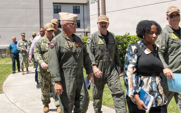 Naval Air Station Jacksonville hosted Commander, Navy Region Southeast Capt. Jeff Hill, and Navy Region Southeast Command Master Chief Thomas Mace