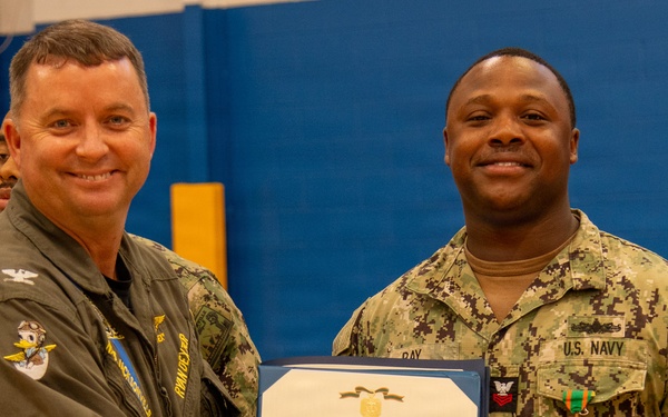 Naval Air Station Jacksonville Commanding Officer Capt. Ryan Dexter presented awards to our Sailors and civilians at Command quarters