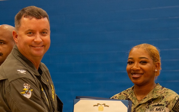 Naval Air Station Jacksonville Commanding Officer Capt. Ryan Dexter presented awards to our Sailors and civilians at Command quarters