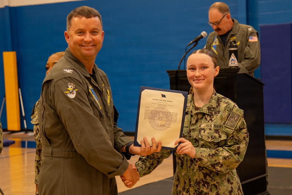 Naval Air Station Jacksonville Commanding Officer Capt. Ryan Dexter presented awards to our Sailors and civilians at Command quarters