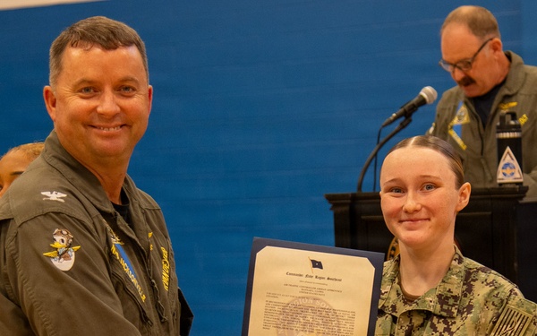 Naval Air Station Jacksonville Commanding Officer Capt. Ryan Dexter presented awards to our Sailors and civilians at Command quarters