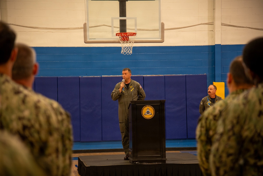 Naval Air Station Jacksonville Commanding Officer Capt. Ryan Dexter presented awards to our Sailors and civilians at Command quarters