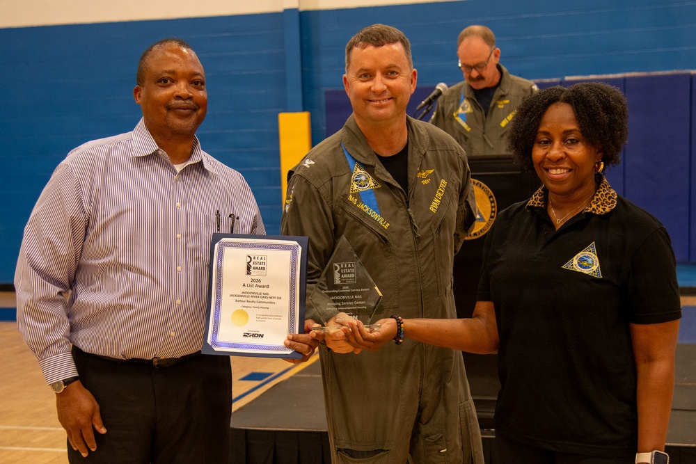 Naval Air Station Jacksonville Commanding Officer Capt. Ryan Dexter presented awards to our Sailors and civilians at Command quarters