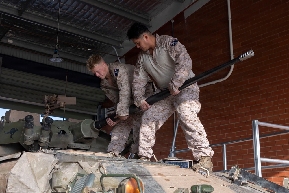 U.S. Marines with 1st LAR get evaluated on disassembly, assembly drill during Coral-Balmoral Cup
