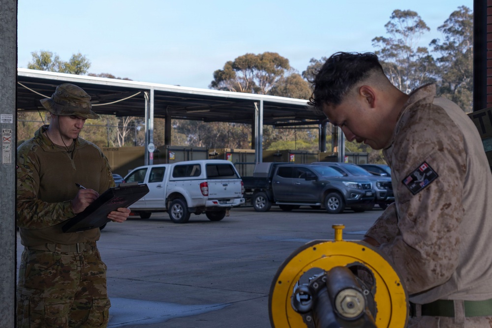U.S. Marines with 1st LAR get evaluated on disassembly, assembly drill during Coral-Balmoral Cup