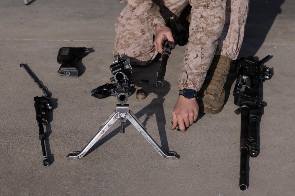 U.S. Marines with 1st LAR get evaluated on disassembly, assembly drill during Coral-Balmoral Cup