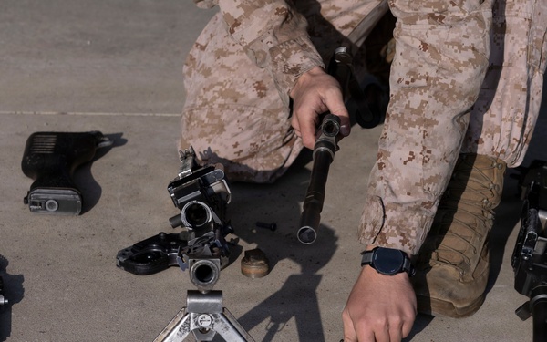 U.S. Marines with 1st LAR get evaluated on disassembly, assembly drill during Coral-Balmoral Cup