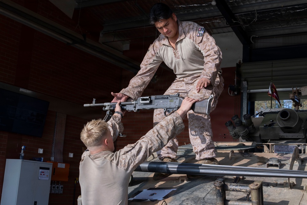 U.S. Marines with 1st LAR get evaluated on disassembly, assembly drill during Coral-Balmoral Cup