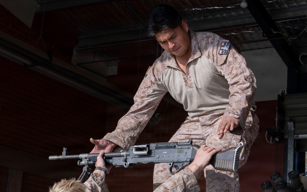 U.S. Marines with 1st LAR get evaluated on disassembly, assembly drill during Coral-Balmoral Cup