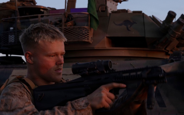 U.S. Marines with 1st LAR complete weapons handling test during Coral-Balmoral Cup