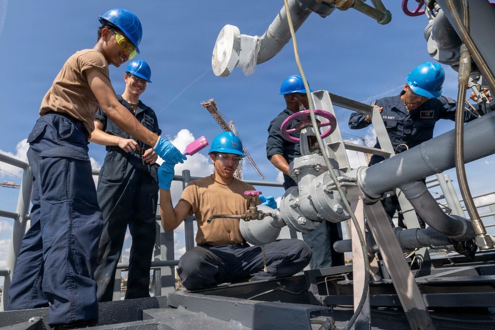 Maintenance Aboard USS Bataan (LHD 5)