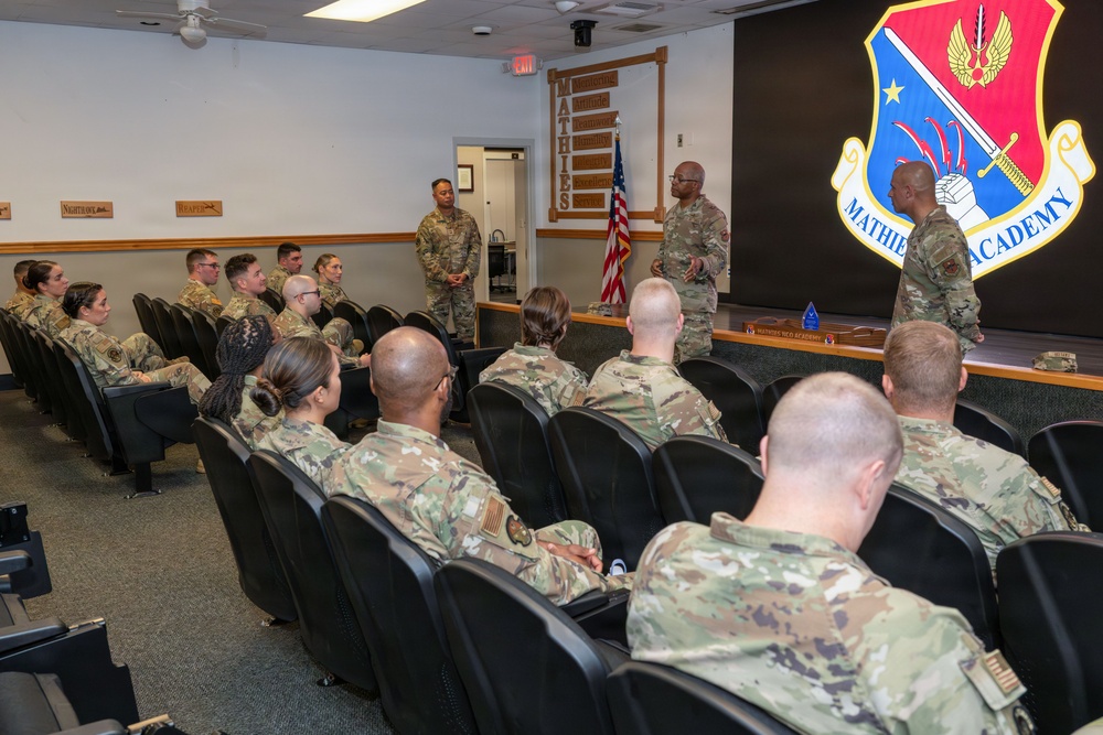 81TRW leadership congratulates Mathies NCO Academy personnel for Air Force level award