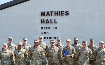 81TRW leadership congratulates Mathies NCO Academy personnel for Air Force level award