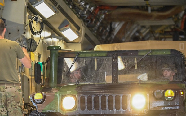 Air Force, Marines conduct joint training on C-17