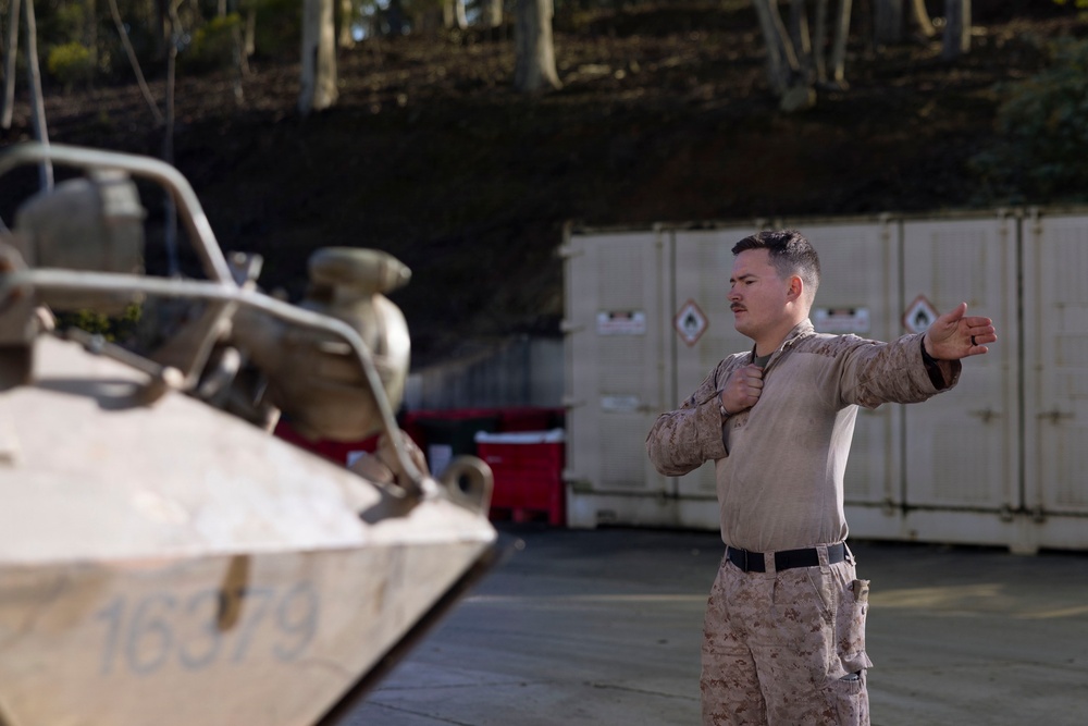U.S. Marines with 1st LAR participate in ground guiding event during the Coral-Balmoral Cup