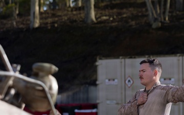 U.S. Marines with 1st LAR participate in ground guiding event during the Coral-Balmoral Cup