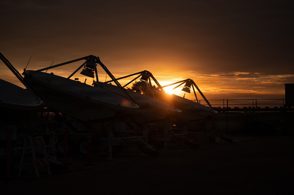 Sunrise Over Space Force Electromagnetic Warfare Complex