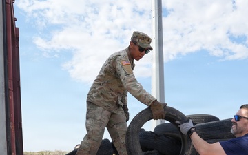Teamwork in the dunes: 2nd Brigade Engineer Battalion and El Paso Sheriff's Office jointly recover tires
