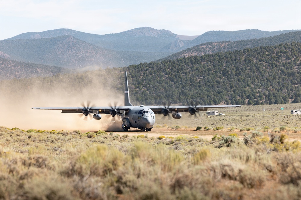C-130H lands on Sweetwater Airstrip