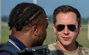 U.S. Air National Guard public affairs escorts media