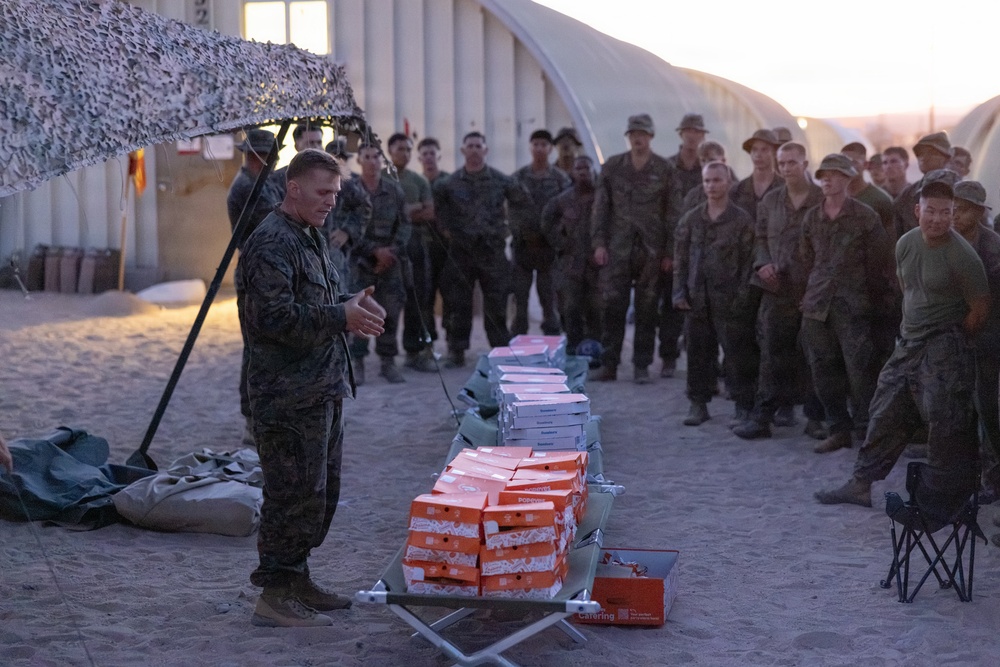 U.S. Marines with 2nd Bn., 1st Marines hold Warriors Night with ROK marines