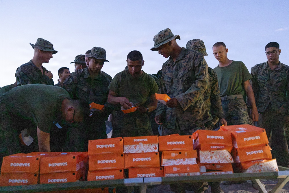 U.S. Marines with 2nd Bn., 1st Marines hold Warriors Night with ROK marines