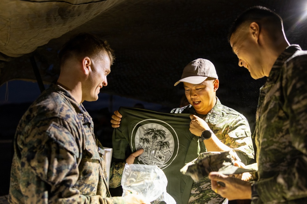 U.S. Marines with 2nd Bn., 1st Marines hold Warriors Night with ROK marines
