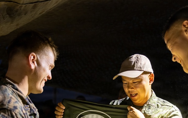U.S. Marines with 2nd Bn., 1st Marines hold Warriors Night with ROK marines