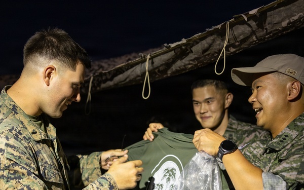 U.S. Marines with 2nd Bn., 1st Marines hold Warriors Night with ROK marines