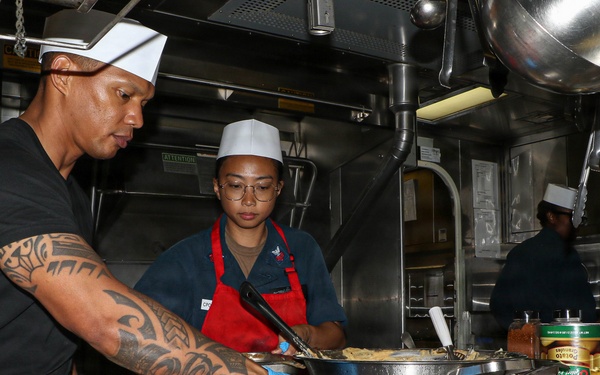 Frank E. Petersen Jr. Sailors Prepare a Meal