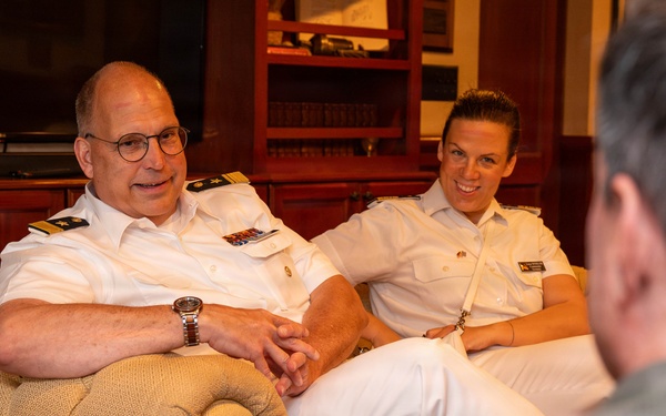 USS Theodore Roosevelt Commanding Officer meets with German Rear Admiral