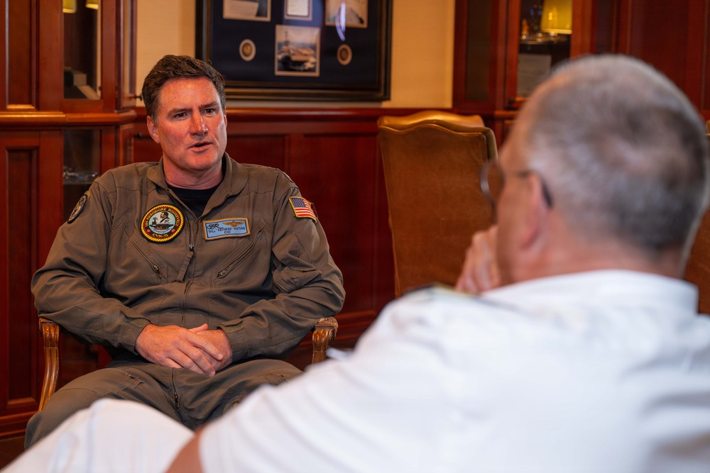 USS Theodore Roosevelt Commanding Officer meets with German Rear Admiral