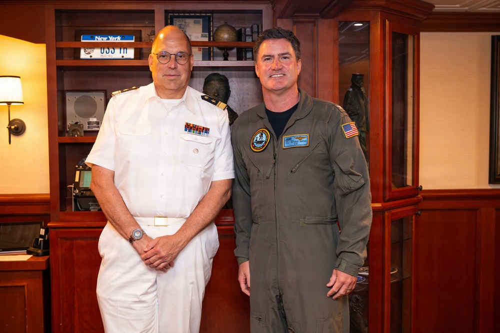 USS Theodore Roosevelt Commanding Officer meets with German Rear Admiral