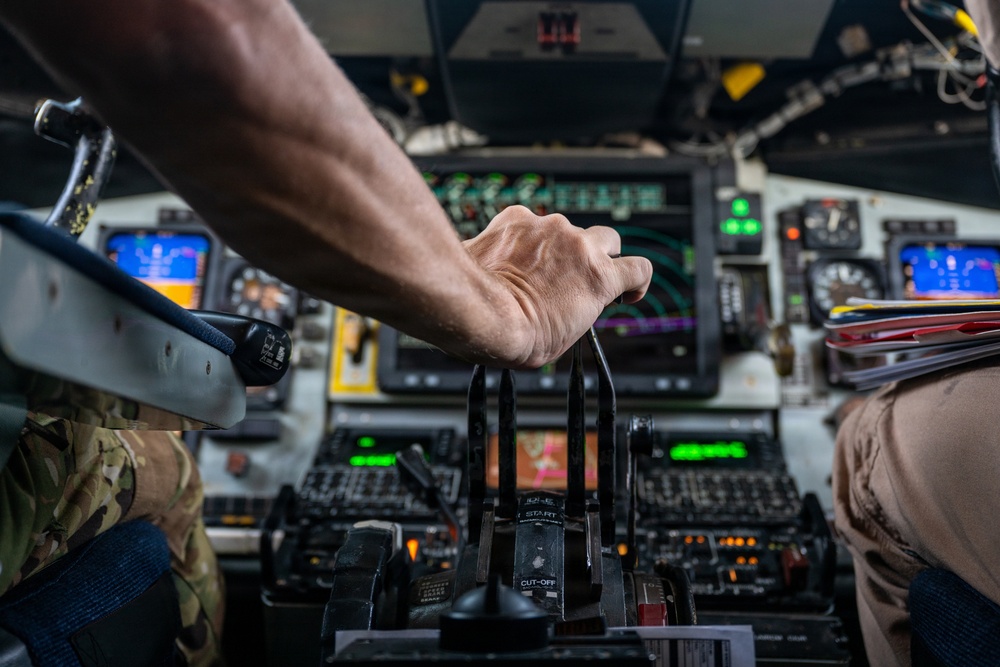 KC-135 refuels E-3 in CENTCOM AOR