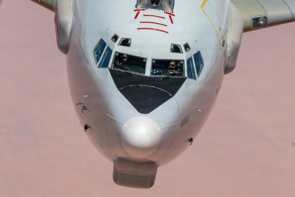 KC-135 refuels E-3 in CENTCOM AOR