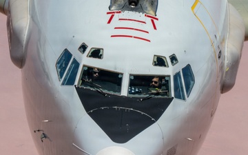 KC-135 refuels E-3 in CENTCOM AOR