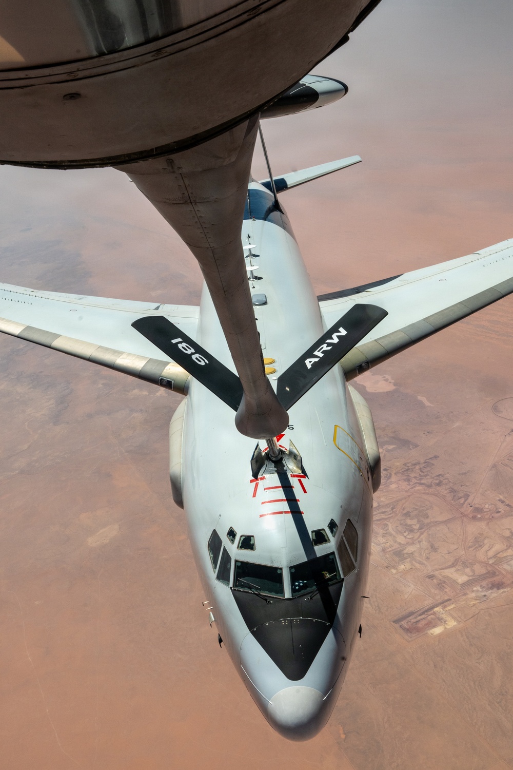 KC-135 refuels E-3 in CENTCOM AOR