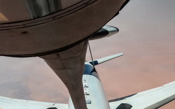 KC-135 refuels E-3 in CENTCOM AOR