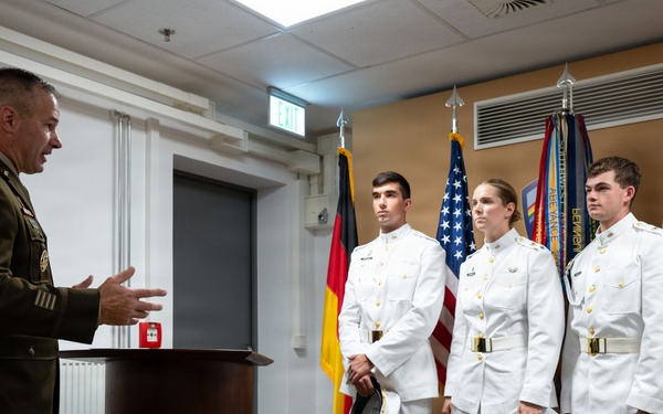 Brig. Gen. Carpenter administers Oath of Affirmation to USMA Cadets at USAG Wiesbaden