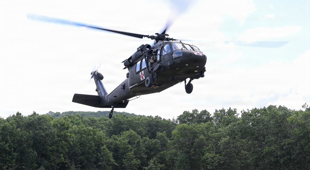 Army, Air National Guard aviators and operators sync skies for medical evacuation training at Patriot 26