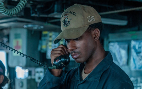 Ship Handling Training aboard USS Gonzalez