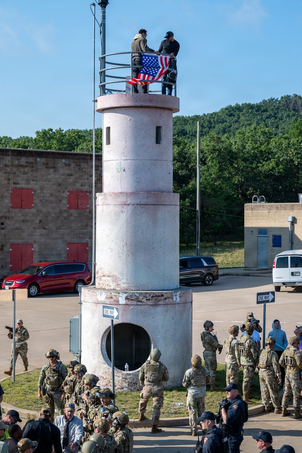 Air National Guard Security Forces Airmen conduct civil unrest training during Patriot Exercise 26